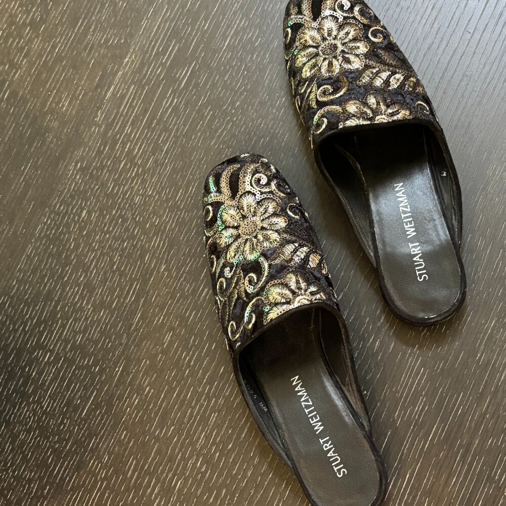 Stuart Weitzman Pipe Mulearky Flat Mule - Picture 4 of 11